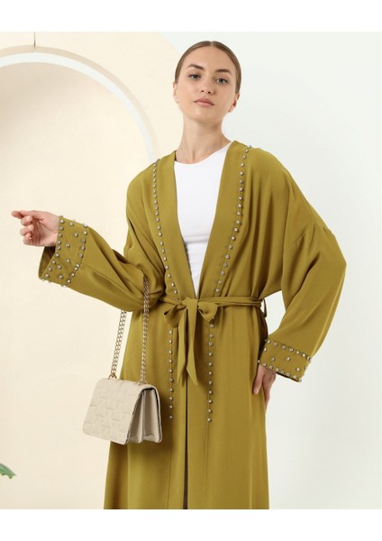 Taş Detaylı Kimono - 70039.108 - Yağ Yeşili modelleri