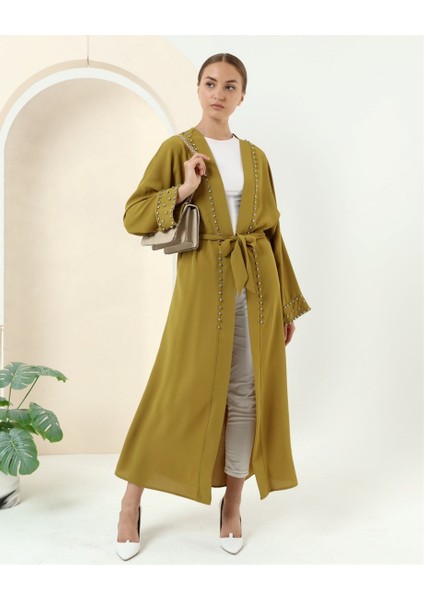 Taş Detaylı Kimono - 70039.108 - Yağ Yeşili fırsatları