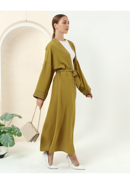 Taş Detaylı Kimono - 70039.108 - Yağ Yeşili indirimleri
