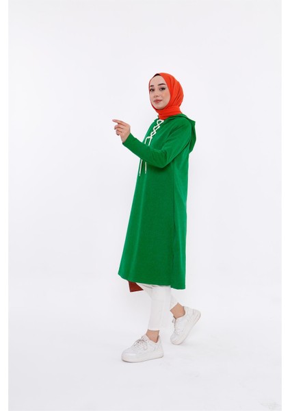 Eflin Yakadan Bağlamalı Sweatshirt - Benetton Yeşil fiyatları