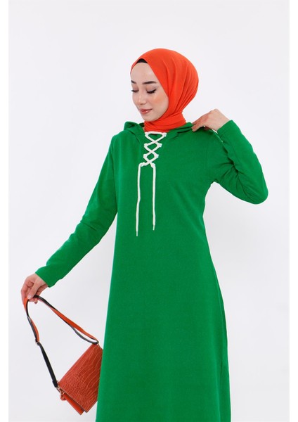 Eflin Yakadan Bağlamalı Sweatshirt - Benetton Yeşil indirimleri