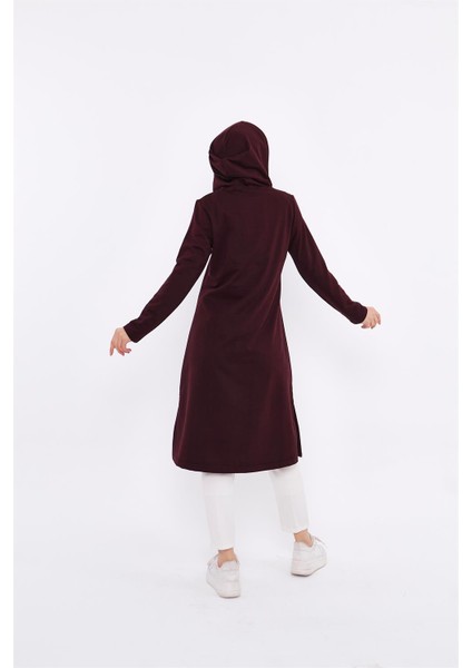 Eflin Yakadan Bağlamalı Sweatshirt - Mürdüm modelleri