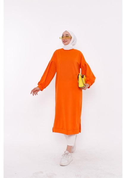 Hira Balon Kol Midi Boy Sweatshirt - Oranj