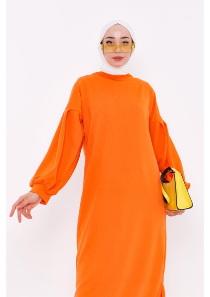 Hira Balon Kol Midi Boy Sweatshirt - Oranj modelleri