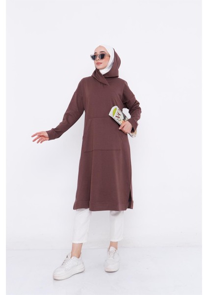 Aysima Yaka Detaylı Sweatshirt - Kahverengi fiyatları