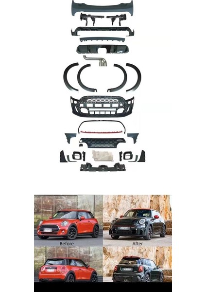 Cooper F56 Için (2 Kapı) Jcw Body Kıt - Makyajlı Görünüm Full Set