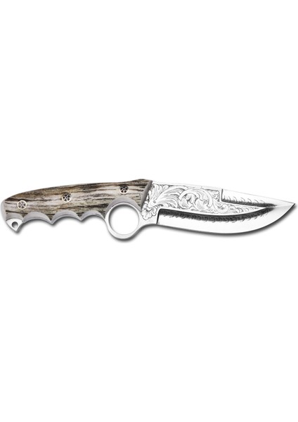 Bora 508 Wild Boar Boynuz Sap Gravürlü Bıçak modelleri