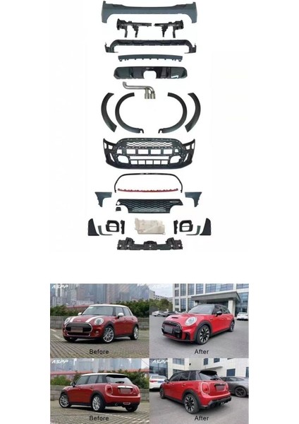 Cooper F55 Için (4 Kapı) Jcw Body Kıt - Makyajlı Görünüm Full Set