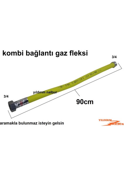 Kombi Fleksi 90CM Kombi Borusu Sprali Sarı Doğalgaz Hortumu Uzun Boy fiyatları