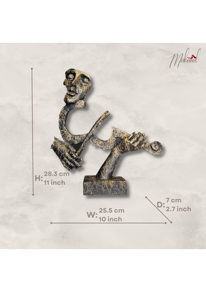 Soyut Kemancı Heykeli – El Yapımı Mermer Görünümlü Sanat Müzisyen Heykeli – Mükemel orijinal tasarım modelleri