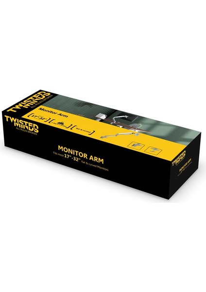 Twısted Mınds TM-63-C06 Mekanik Amortisör düz/kavisli Ekran 17"-32" Max 9 kg Tek Monitör Kolu