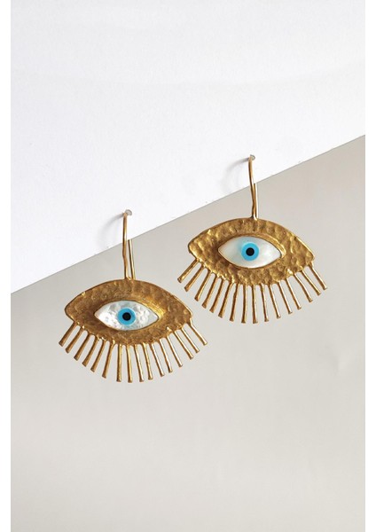 Artisan Nazar Göz Altın Kaplama Küpe