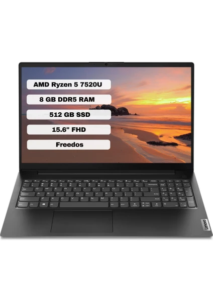 V15 G4 Amn 82YU00QKTX Amd Ryzen 5 7520U 8GB 512GB SSD Freedos 15.6" Fhd Dizüstü Bilgisayar