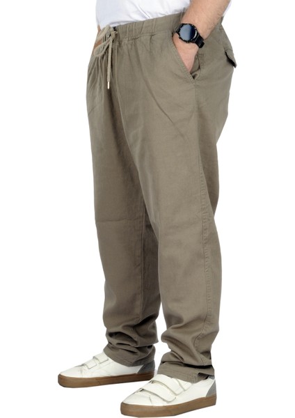 Büyük Beden Erkek Gabardin Kargo Jogger Pantolon Doğa 21928 Bej fiyatları