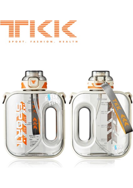 Tkk 1600 ml Çift Kullanım Pipetli rahat Içim Bpa Içermeyen Askılı Tritan Su Matarası FFTKK1022 1600 modelleri