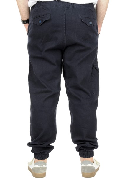 Büyük Beden Erkek Gabardin Kargo Jogger Pantolon Doğa 21927 Lacivert modelleri
