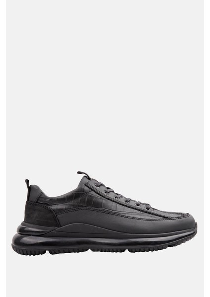 Erkek Deri Sneaker Ayakkabı 18168 Siyah