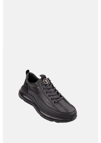 Erkek Deri Sneaker Ayakkabı 18168 Siyah