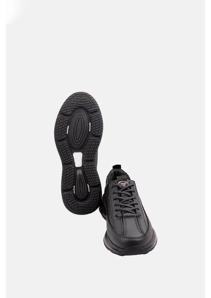 Erkek Deri Sneaker Ayakkabı 18168 Siyah