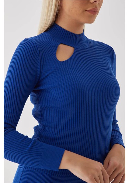 Kadın Pencere Detaylı Kazak 23K0167K1 Saks fırsatları