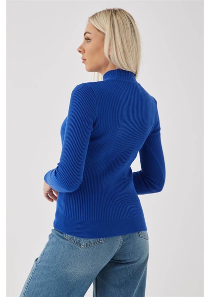 Kadın Pencere Detaylı Kazak 23K0167K1 Saks indirimleri