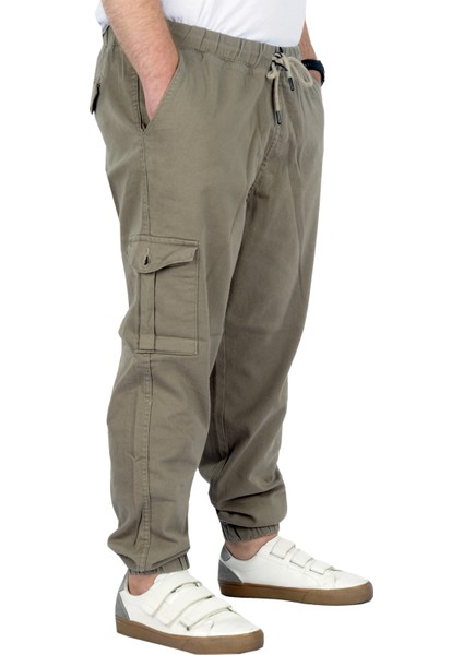 Büyük Beden Erkek Gabardin Kargo Jogger Pantolon Doğa 21927 Bej fiyatları