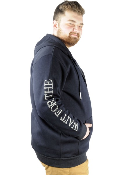 Erkek Sweat Kapşonlu Cep Zippered Linexpected 21521 Lacivert