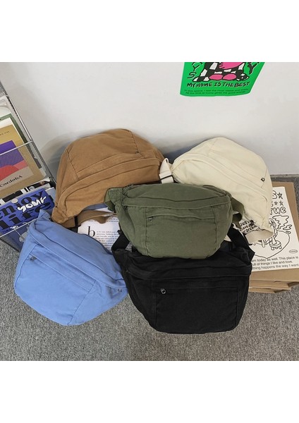 Kadın Üniversite Öğrencileri Için Crossbody Çanta Büyük Kapasiteli Omuz Çantası Yıkanmış Kanvas Çanta Kadın Spor Bel Çantası Rahat Göğüs Çantası (Yurt Dışından) fiyatları