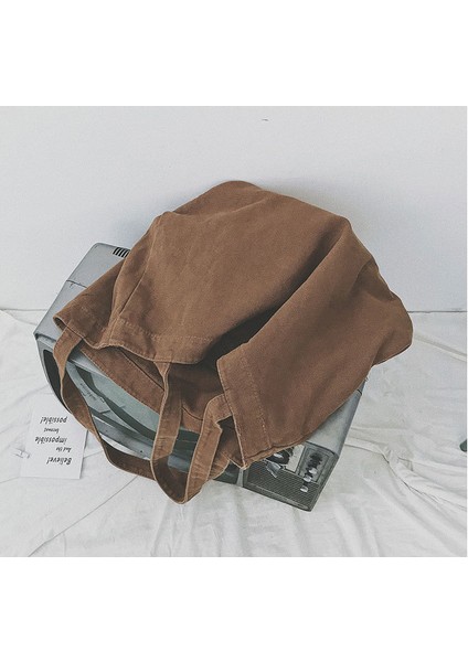 Basit Moda Alışveriş Çantası Büyük Kapasiteli Omuz Çantası Sanatsal Kanvas Çanta Kadın Çantası (Yurt Dışından) modelleri