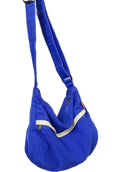 Kadın Yıkanmış Kanvas Çanta Moda Büyük Kapasiteli Alet Crossbody Çanta Edebi Omuz Çantası (Yurt Dışından)