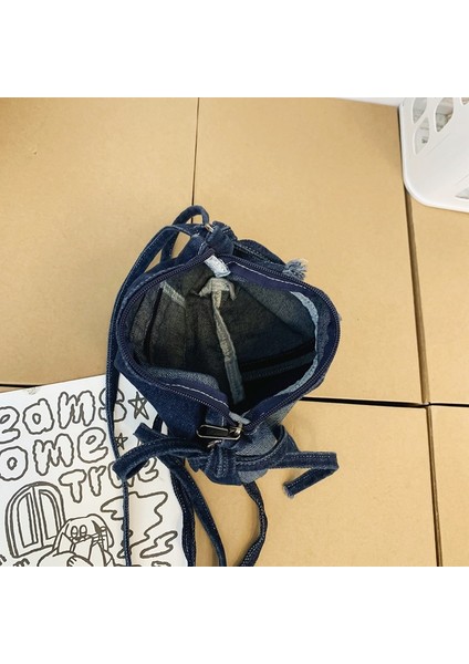 Yıkanmış Denim Kanvas Çanta Kadın Omuz Çantası Gündelik Cep Telefonu Çantası Mini Küçük Çanta Renk Çapraz Çanta (Yurt Dışından) fiyatları