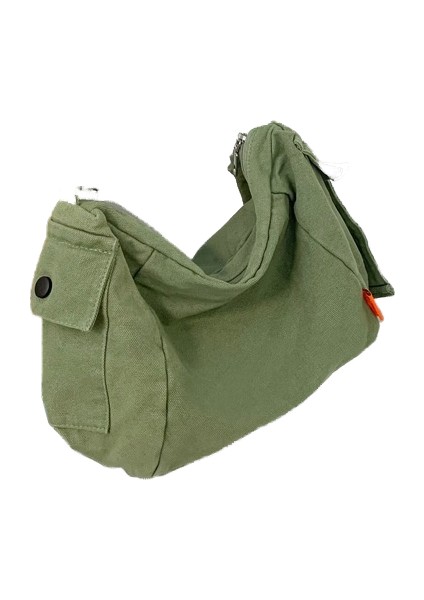 Tuval Çanta Kadın Rahat Büyük Kapasiteli Çapraz Çanta Düz Renk Omuz Çantası (Yurt Dışından)