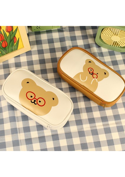 Küçük Ayı Kalem Çantası Girly Öğrenci Kırtasiye Kalem Çantası Basit Sevimli Büyük Kapasiteli Kalem Kutusu (Yurt Dışından) fiyatları