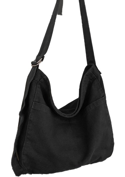 Eğimli Çanta Kadın Büyük Kapasiteli Sanat Minimalist Kanvas Çanta (Yurt Dışından)