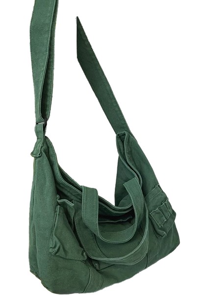 Kanvas Çanta Kadın Giyim Rüzgar Tite Çanta Moda Gündelik Kadın Çanta Büyük Kapasiteli Taşınabilir Crossbody Çanta (Yurt Dışından)