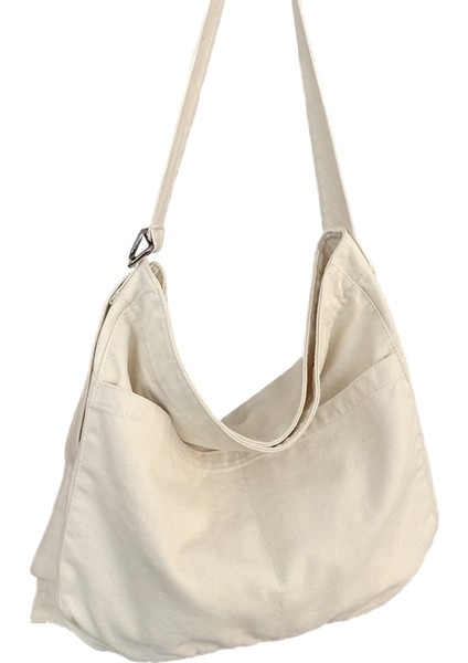 Eğimli Çanta Kadın Büyük Kapasiteli Sanat Minimalist Kanvas Çanta (Yurt Dışından)