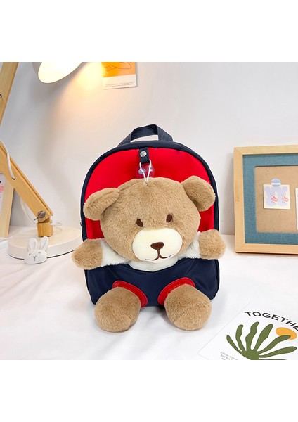 Peluş Çocuk Sırt Çantası, Hafif ve Kullanışlı Anaokulu Okul Çantası, Yaratıcı Sevimli Ayı Sırt Çantası (Yurt Dışından)