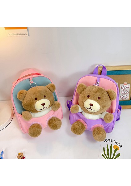 Peluş Çocuk Sırt Çantası, Hafif ve Kullanışlı Anaokulu Okul Çantası, Yaratıcı Sevimli Ayı Sırt Çantası (Yurt Dışından) indirimleri