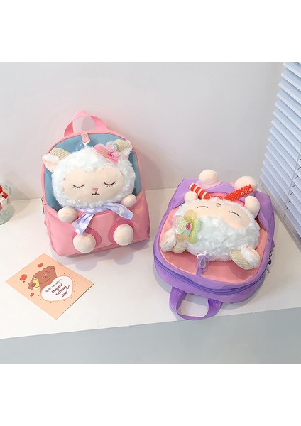 Moda Çocuk Sırt Çantası Sevimli Karikatür Kuzu Bebek Anaokulu Okul Çantası Kız Sırt Çantası (Yurt Dışından) modelleri