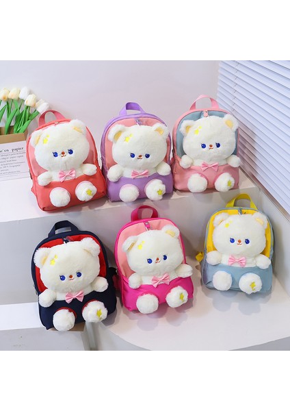 Çocuk Anaokulu Okul Çantaları, Erkek ve Kız Sırt Çantaları, Sevimli Karikatür Ayı Peluş Bebek Sırt Çantaları (Yurt Dışından) modelleri