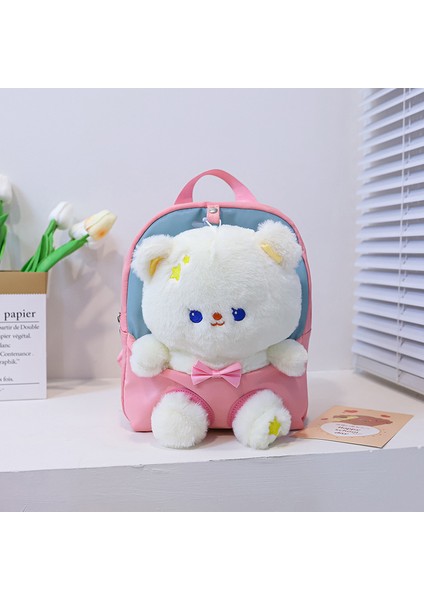 Çocuk Anaokulu Okul Çantaları, Erkek ve Kız Sırt Çantaları, Sevimli Karikatür Ayı Peluş Bebek Sırt Çantaları (Yurt Dışından)