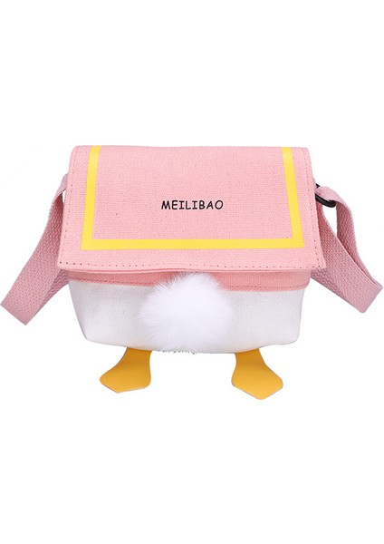 Karikatür Peluş Ördek Çocuk Öğrenci Ebeveyn-Çocuk Tek Omuz Crossbody Çanta Cep Telefonu Çantası Kadın Çantası (Yurt Dışından)