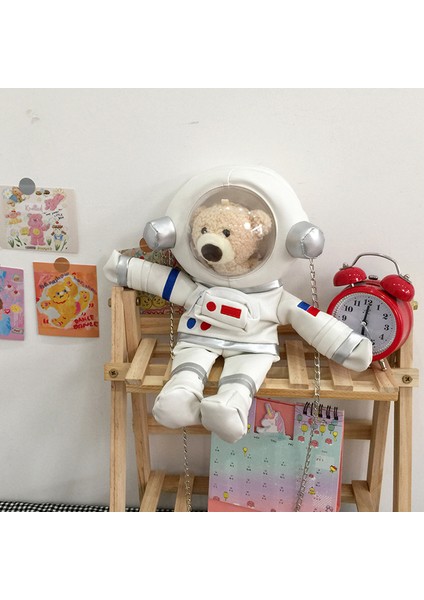 Uzay Ayısı Astronot Çocuk Çantası Bebek Pu Bebek Ayı Çantası Sevimli Peluş Ayrılabilir Crossbody Omuz Çantası (Yurt Dışından) modelleri