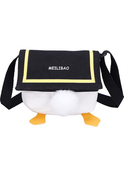 Karikatür Peluş Ördek Çocuk Öğrenci Ebeveyn-Çocuk Tek Omuz Crossbody Çanta Cep Telefonu Çantası Kadın Çantası (Yurt Dışından)