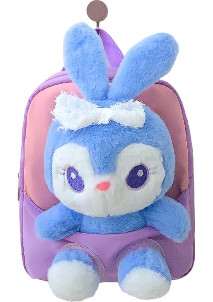 Çocuk Sırt Çantası Trendy Karikatür Tavşan Peluş Sırt Çantası Sevimli Tavşan Anaokulu Okul Çantası (Yurt Dışından)