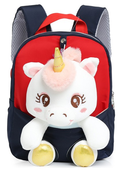 Çocuk Sırt Çantası Unicorn Sırt Çantası Anaokulu Karikatür Peluş Bebek Okul Çantası Hafif Naylon Çanta (Yurt Dışından)