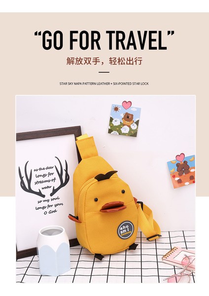 Kadınlar Için Karikatür Küçük Sarı Ördek Kanvas Göğüs Çantası, Rahat ve Sevimli Tek Omuz Çapraz Vücut Sırt Çantası, Sevimli Çanta (Yurt Dışından) fiyatları