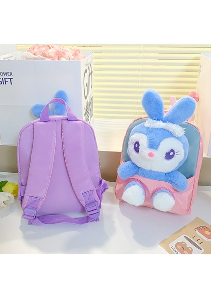 Çocuk Sırt Çantası Trendy Karikatür Tavşan Peluş Sırt Çantası Sevimli Tavşan Anaokulu Okul Çantası (Yurt Dışından) modelleri