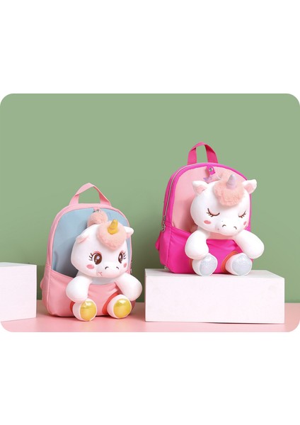 Çocuk Sırt Çantası Unicorn Sırt Çantası Anaokulu Karikatür Peluş Bebek Okul Çantası Hafif Naylon Çanta (Yurt Dışından) modelleri