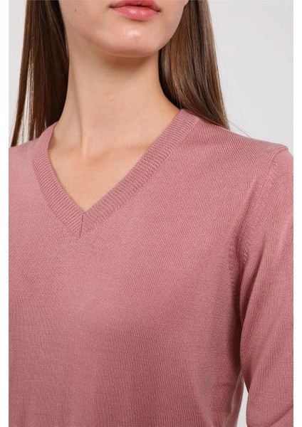 V Yaka Gül Kurusu Triko modelleri